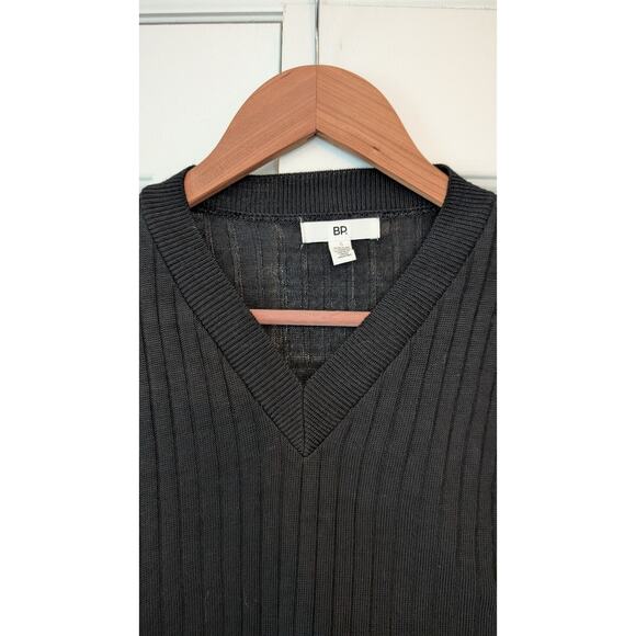 BP. Reagan Ribbed Crop Top Sweater Black NEW - Picture 3 of 6